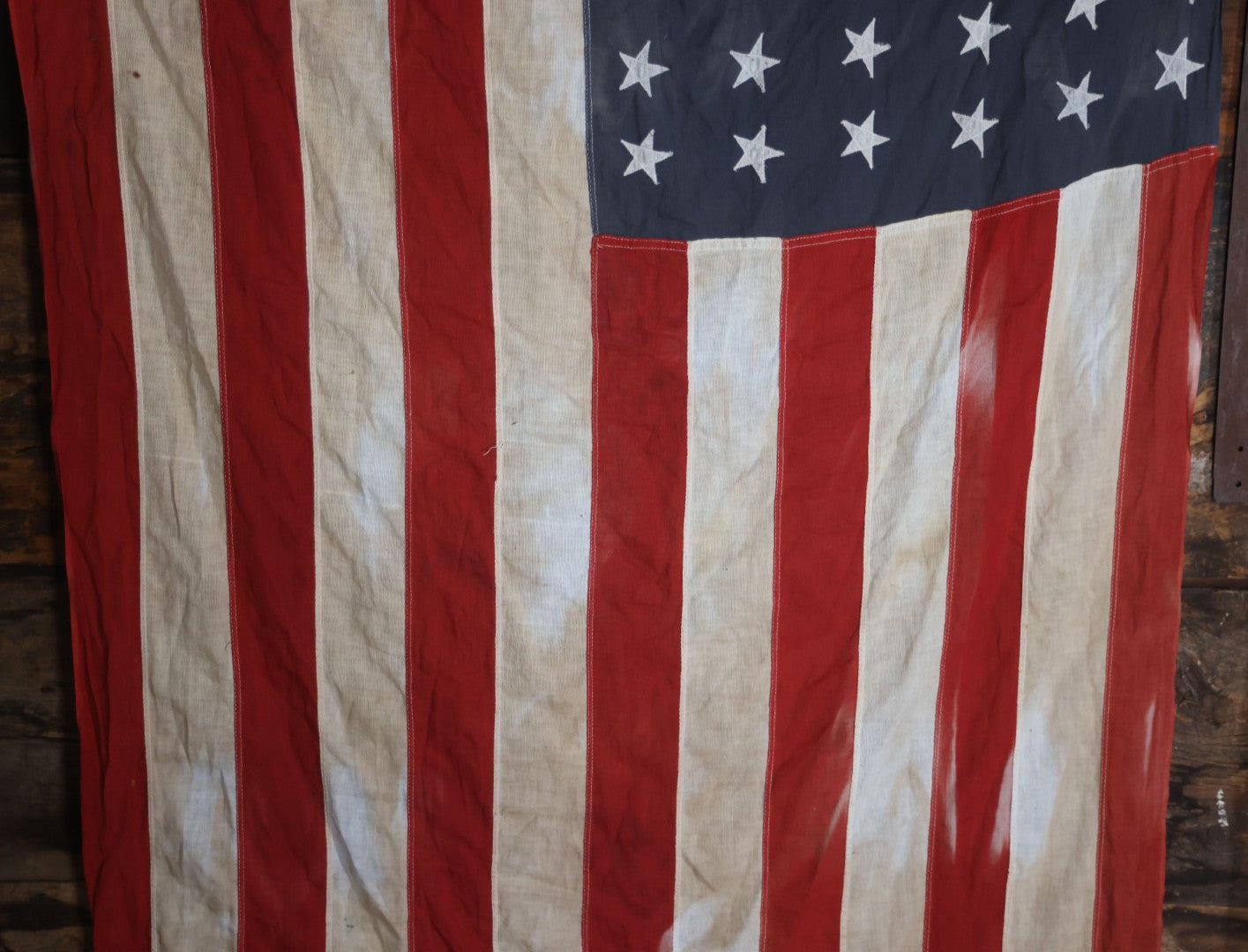 Lot 006 - Vintage 48 Star American Flag, marked 4' x 6', Note Staining To Blue Field, Measures 41" x 68"