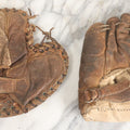 Lot 011 - Pair Of Antique Leather Baseball Gloves Including Glove Patented November 1925