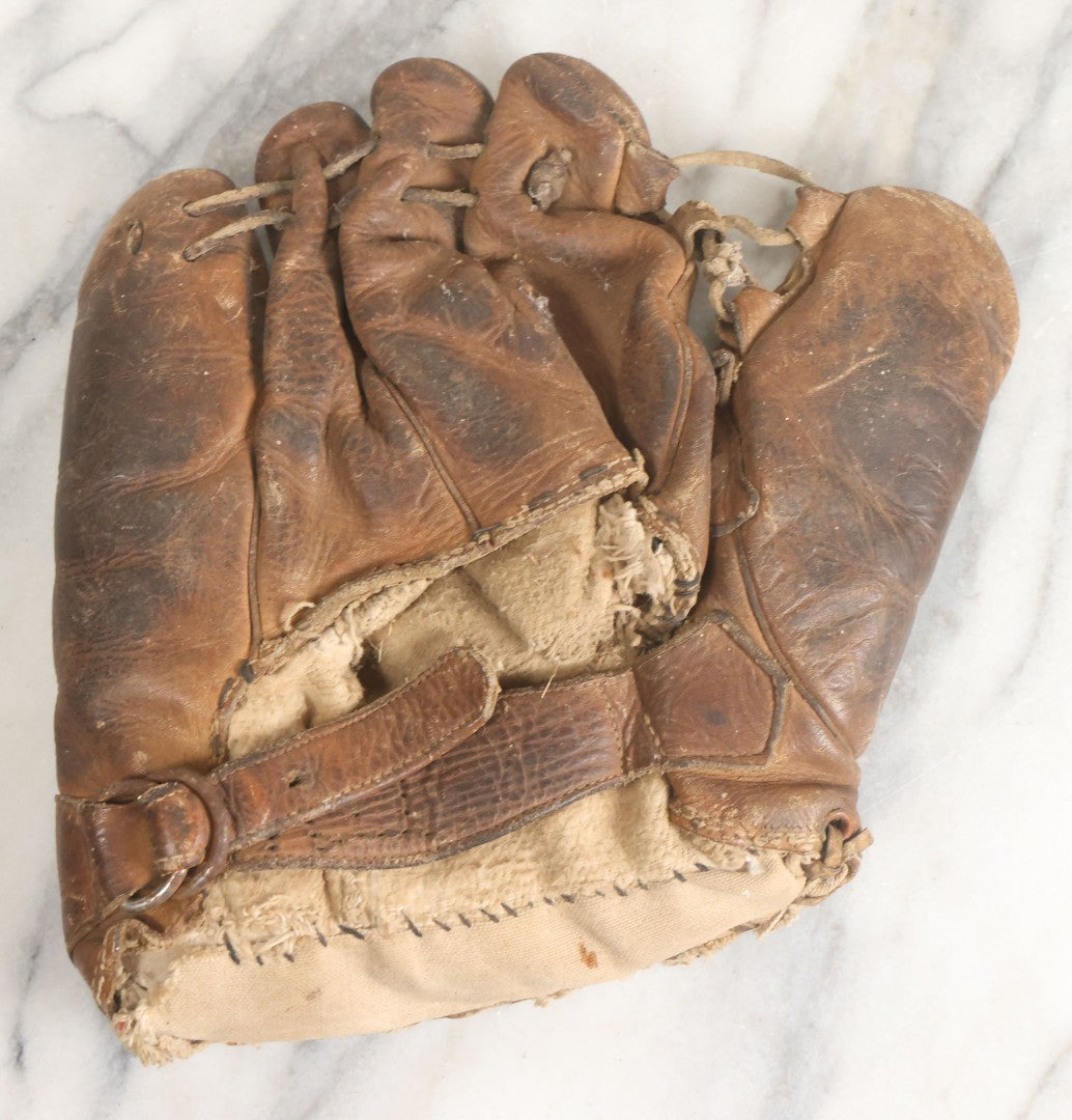 Lot 011 - Pair Of Antique Leather Baseball Gloves Including Glove Patented November 1925