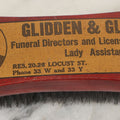 Lot 015 - Vintage Advertising Brush For "Glidden & Glidden, Funeral Directors And Licensed Embalmers, Lady Assistant" Dover, New Hampshire