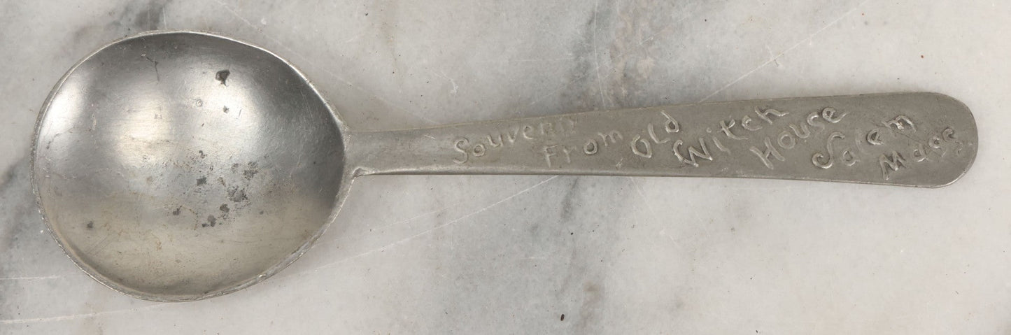 Lot 016 - Vintage Cast Metal Spoon, Souvenir From Old Witch House, Salem, Massachusetts, 6-1/2" Length