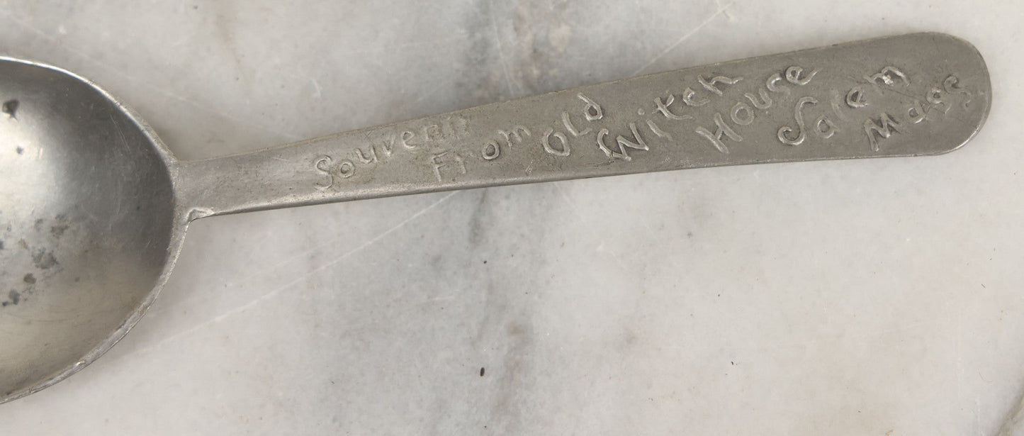 Lot 016 - Vintage Cast Metal Spoon, Souvenir From Old Witch House, Salem, Massachusetts, 6-1/2" Length