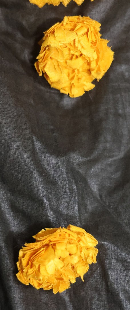 Lot 018 - Antique Handmade Clown Costume With Black And Yellow Fabric, Once Belonged To Virginia Asseln, Note Holes And Wear