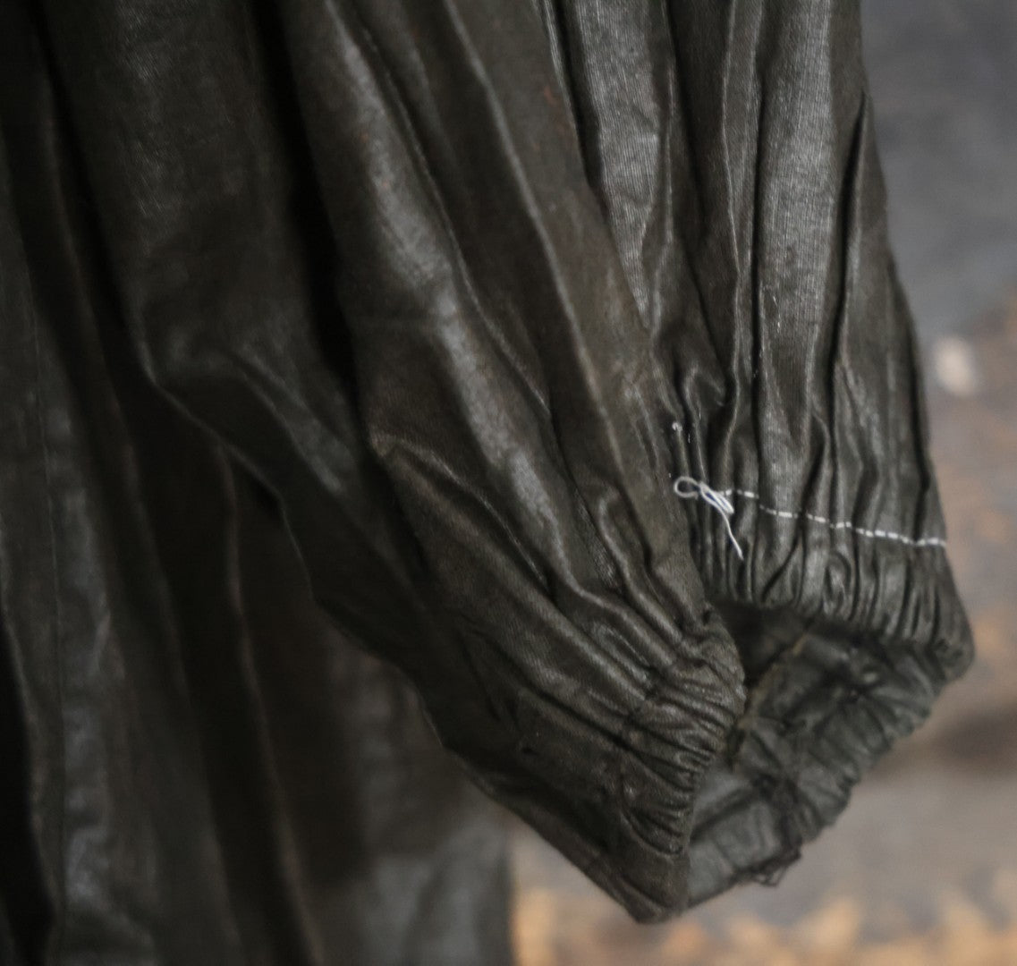 Lot 018 - Antique Handmade Clown Costume With Black And Yellow Fabric, Once Belonged To Virginia Asseln, Note Holes And Wear