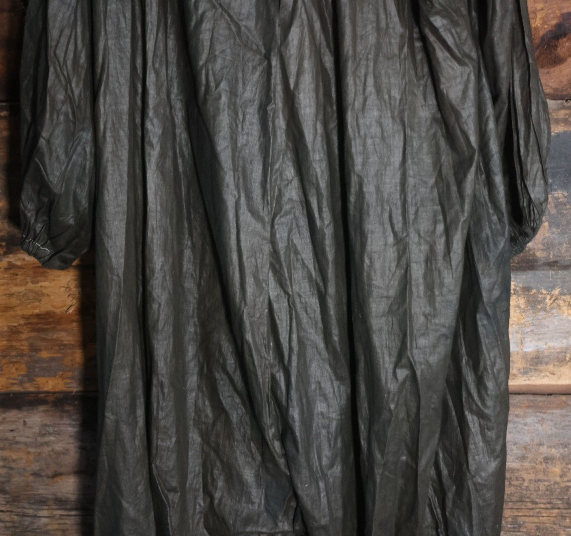 Lot 018 - Antique Handmade Clown Costume With Black And Yellow Fabric, Once Belonged To Virginia Asseln, Note Holes And Wear