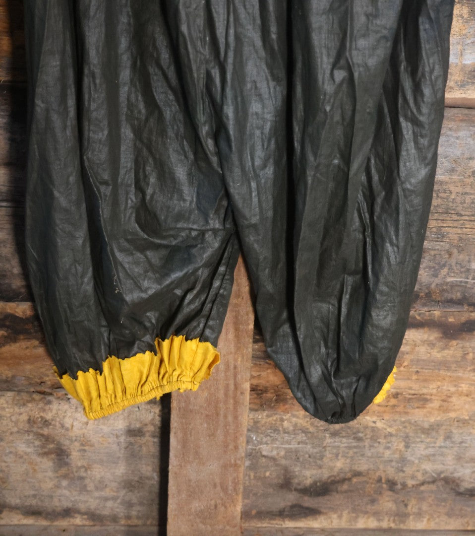 Lot 018 - Antique Handmade Clown Costume With Black And Yellow Fabric, Once Belonged To Virginia Asseln, Note Holes And Wear