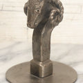 Lot 019 - Vintage Folk Art Forged Solid Metal Rams Head Figurine, 5" Height