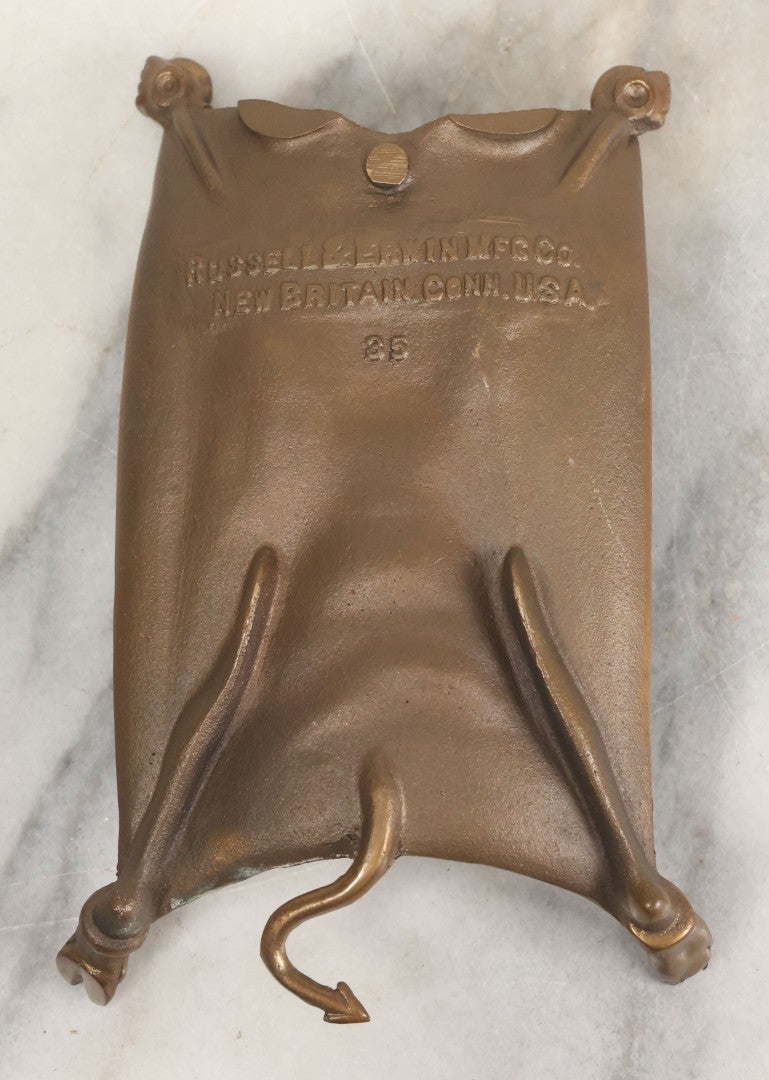 Lot 026 - Antique Cast Bronze Devil Tray, Manufactured By Russell & Erwin Manufacturing Co., New Britain, Connecticut, Note Head Is Broken And Lost