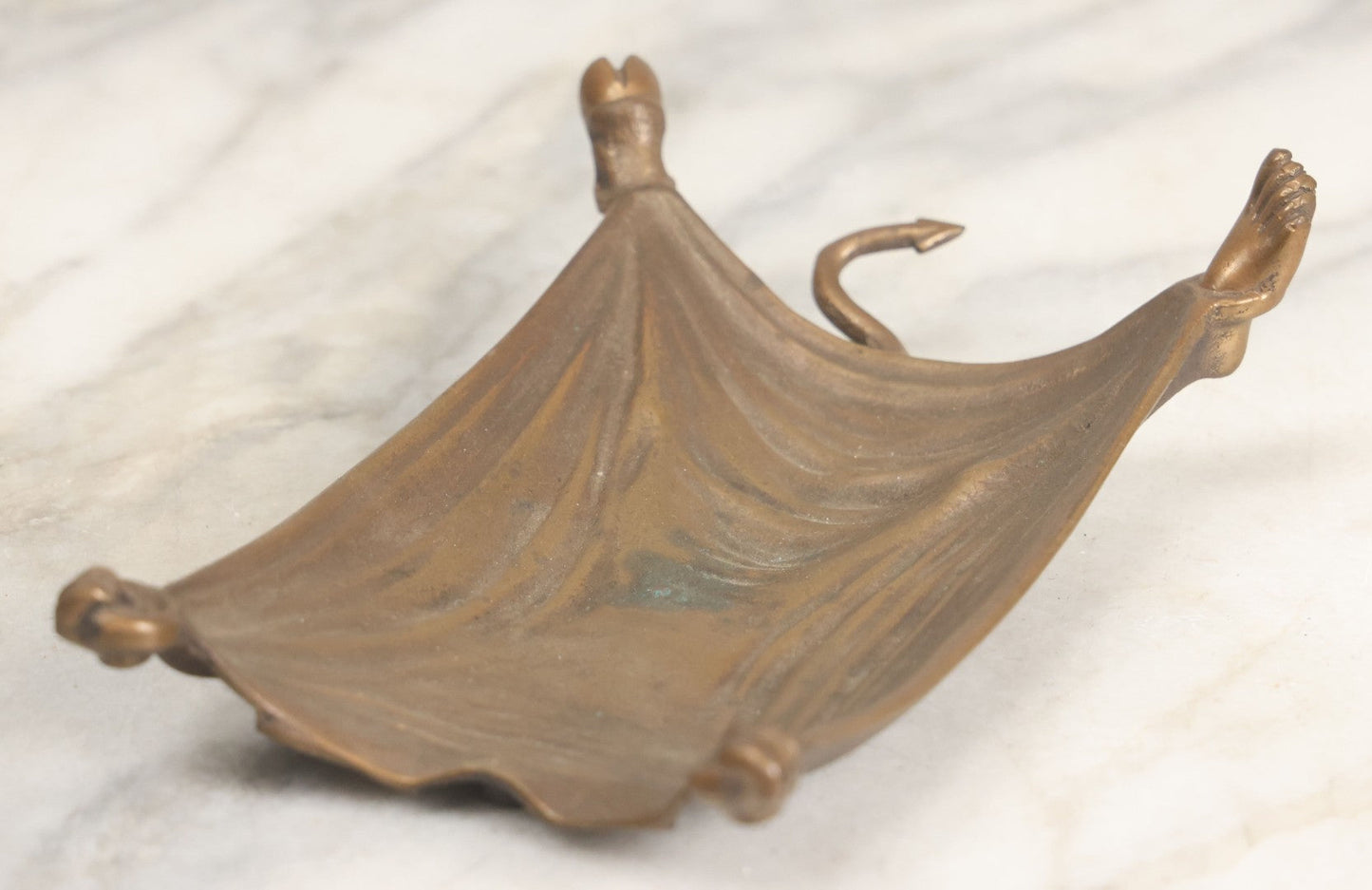 Lot 026 - Antique Cast Bronze Devil Tray, Manufactured By Russell & Erwin Manufacturing Co., New Britain, Connecticut, Note Head Is Broken And Lost