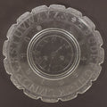 Lot 027 - Antique Early American Pattern Glass E.A.P.G. Alphabet Plate With Clock Motif, 7" Diameter