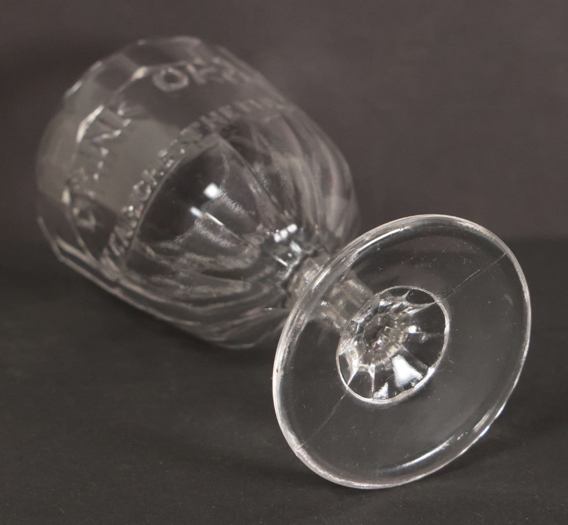 Lot 029 - Antique Pressed Glass Advertising Cup For Oko Cordial, With Slogans "Drink Oko, It Enriches The Blood" And "Oko Cordial Is Very Refreshing," 4" Height