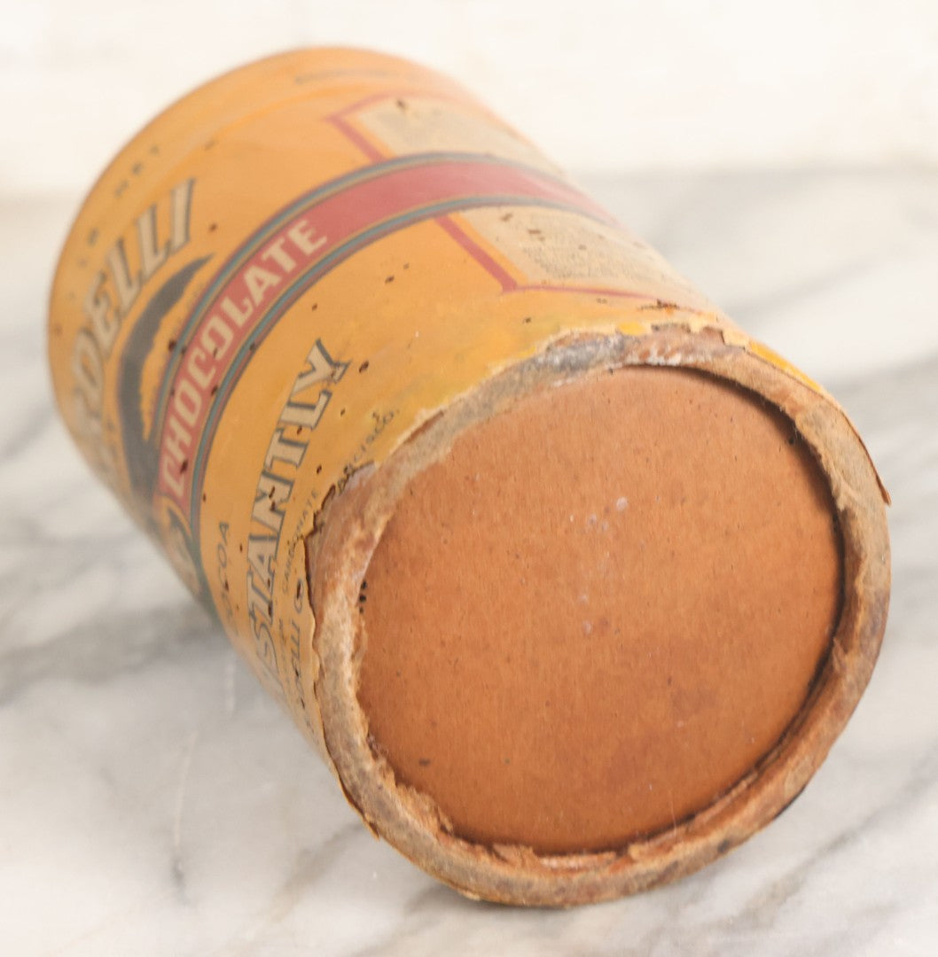 Lot 031 - Vintage Ghirardelli Sweet Ground Chocolate And Cocoa One Pound "Victory Pack" Paper Jar, With Contents, Manufactured By D. Ghirardelli Co., San Francisco, California, 5-1/2" Height