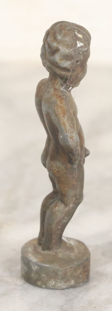Lot 036 - Vintage Cast Metal "Bruxelles Boy" Peeing Figurine, 3" Height