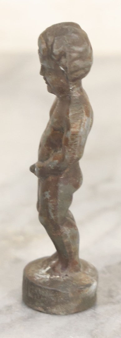 Lot 036 - Vintage Cast Metal "Bruxelles Boy" Peeing Figurine, 3" Height