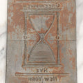 Lot 038 - Vintage Bookplate Printing Block With Hourglass Motif For Greenhaven, Rye, New York