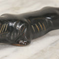 Lot 043 - Vintage Mid-Century Black Panther Ceramic Statue, Made In Japan, Note Break And Repair In Head