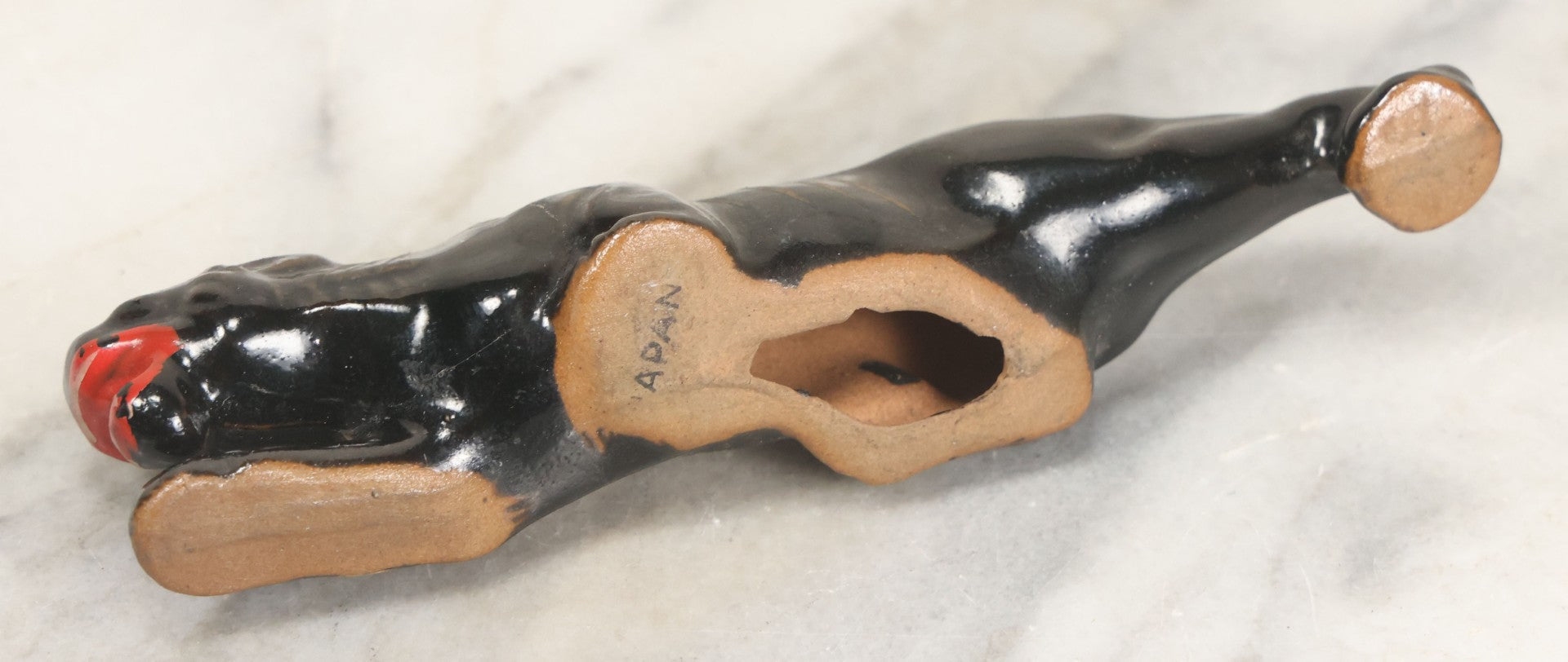 Lot 043 - Vintage Mid-Century Black Panther Ceramic Statue, Made In Japan, Note Break And Repair In Head