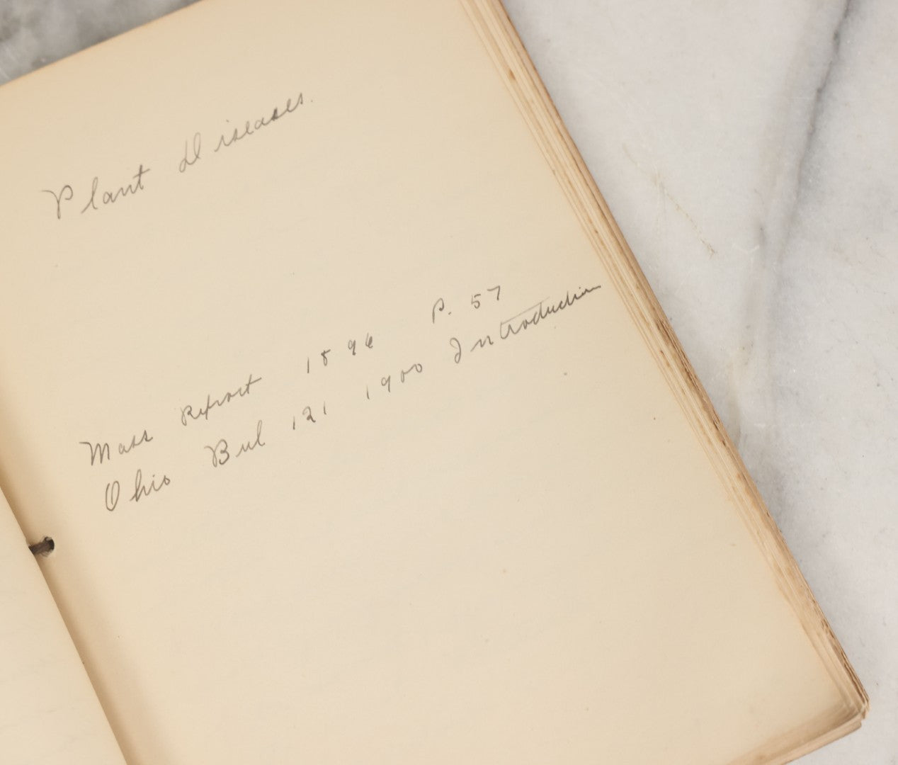Lot 046 - Antique New Hampshire College Course Notebook For "Plant Diseases And Their Remedies" Having Belonged To Arthur G. Dunn, Durham And Harrisville, New Hampshire, 1904, With Handwritten Notes Taken In Course Of Study