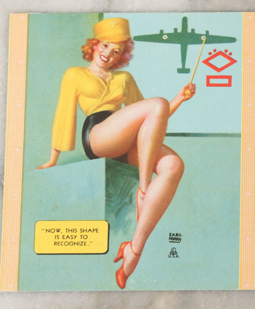 Lot 051 - Grouping Of Six Vintage Pinup Advertising Blotter Scraps, Most With Advertising Cut Off, With Risqué Pinup Women Painted By Earl Moran 