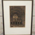 Lot 055 - Antique Etching Of The Interior Of Lincoln Inn Hall By A.E. Peara, 1857, In Vintage Frame, 13" x 16-3/8"