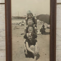 Lot 057 - Antique Tinted Photograph Of Three Ladies In Playful Pose On Beach With Pier In Background, Circa 1925, In Frame, 6-1/2" x 10-3/4"