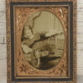 Lot 058 - Antique Trimmed Real Photo Postcard R.P.P.C. Of Woman In Crescent Moon And Star Decorated Costume, Frame With Brass Mat, 4" x 5"