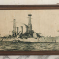 Lot 060 - Antique Photo Of U.S.S. New Jersey (BB-16) Virginia-Class United States Navy Battleship, In Original Frame, Framed By Chamberlain Bros. Picture Framing, Pittsfield, Massachusetts, 17" x 11"