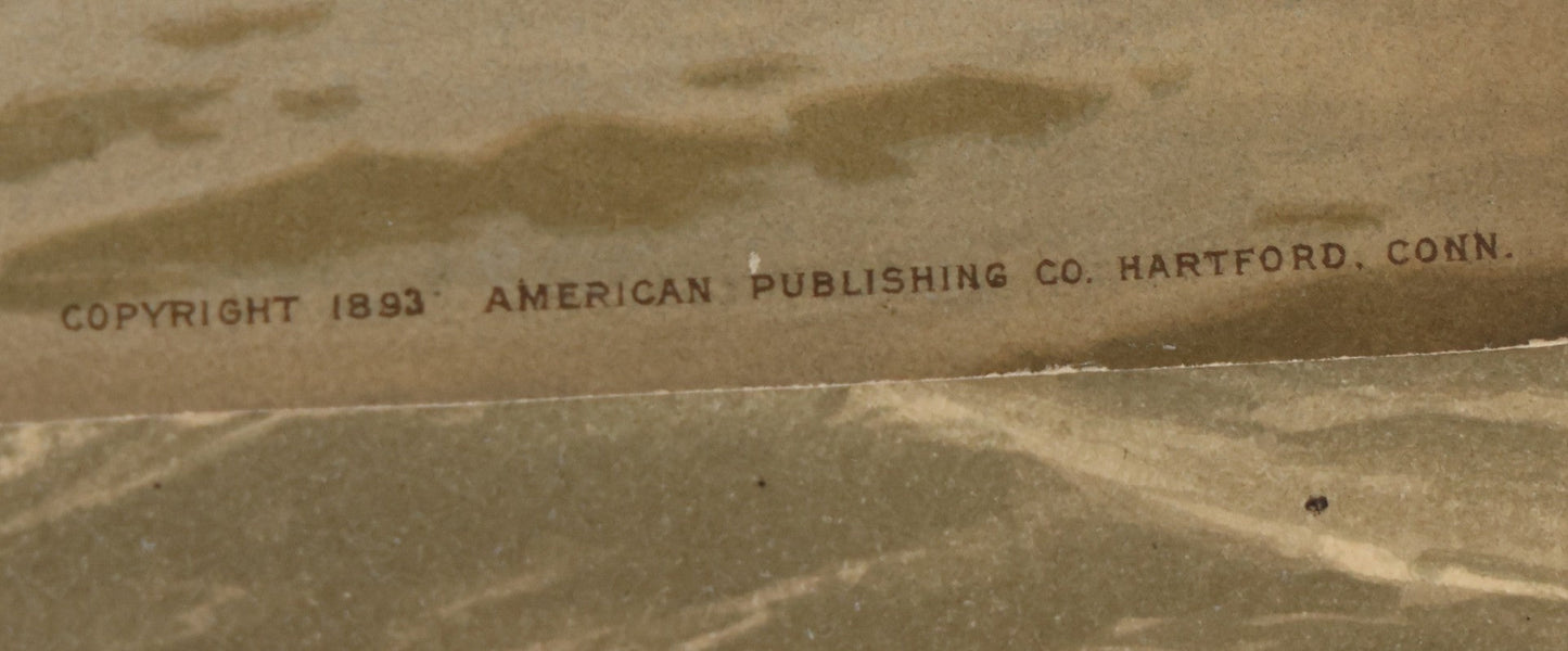 Lot 061 - Grouping Of 11 Antique Chromolithograph Prints Of U.S. Navy Battleships As Illustrated By Fred S. Cozzens, Copyright 1893 By The American Publishing Co., Hartford, Connecticut, Armstrong & Co., Lithographers, Boston