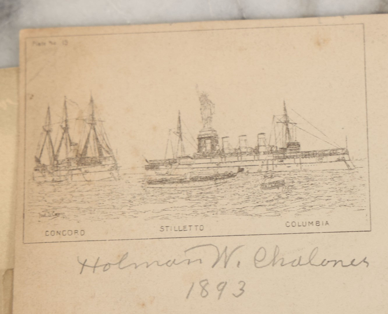 Lot 061 - Grouping Of 11 Antique Chromolithograph Prints Of U.S. Navy Battleships As Illustrated By Fred S. Cozzens, Copyright 1893 By The American Publishing Co., Hartford, Connecticut, Armstrong & Co., Lithographers, Boston