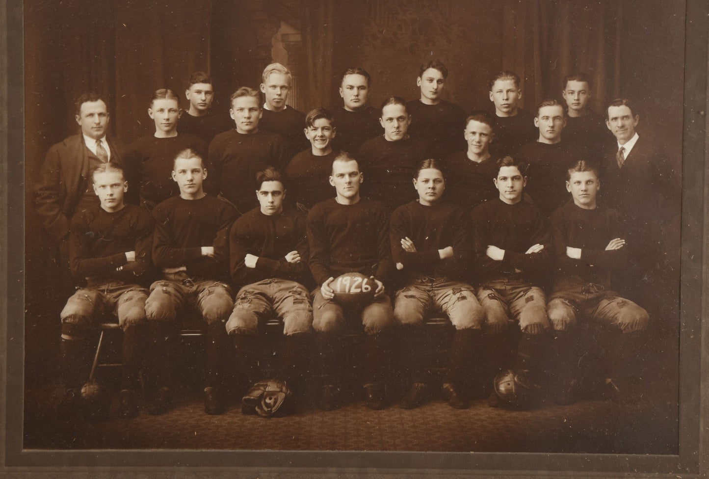 Lot 062 - Vintage Photograph Of An Early American High School Or College Football Team With Football Dated 1926, In Frame, 17-1/8" x 14-3/8"