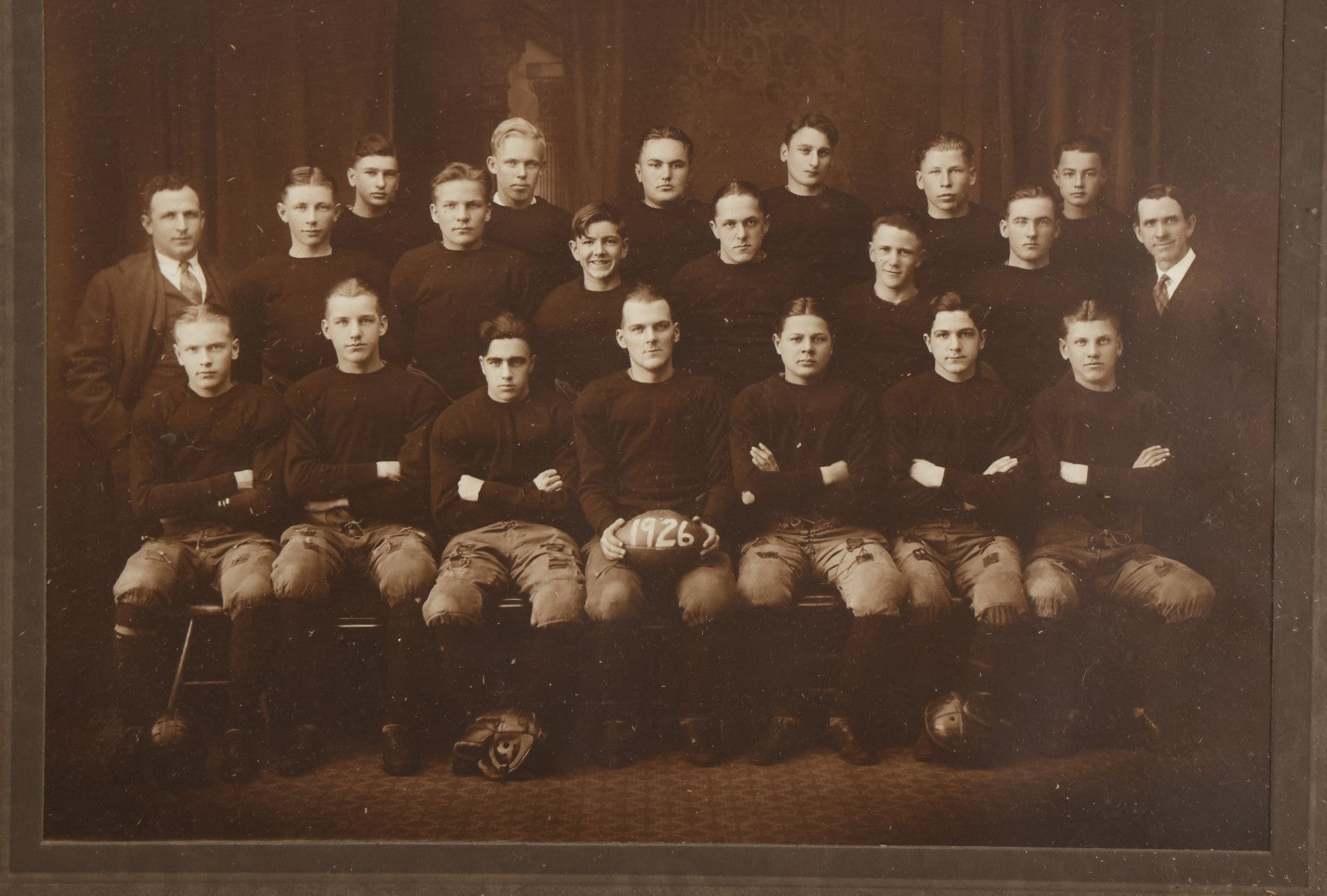 Lot 062 - Vintage Photograph Of An Early American High School Or College Football Team With Football Dated 1926, In Frame, 17-1/8" x 14-3/8"