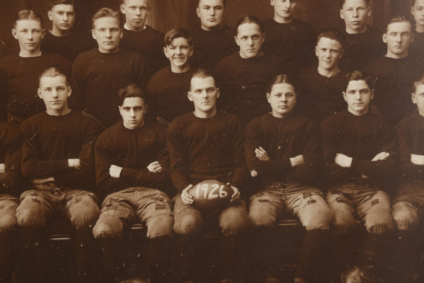 Lot 062 - Vintage Photograph Of An Early American High School Or College Football Team With Football Dated 1926, In Frame, 17-1/8" x 14-3/8"