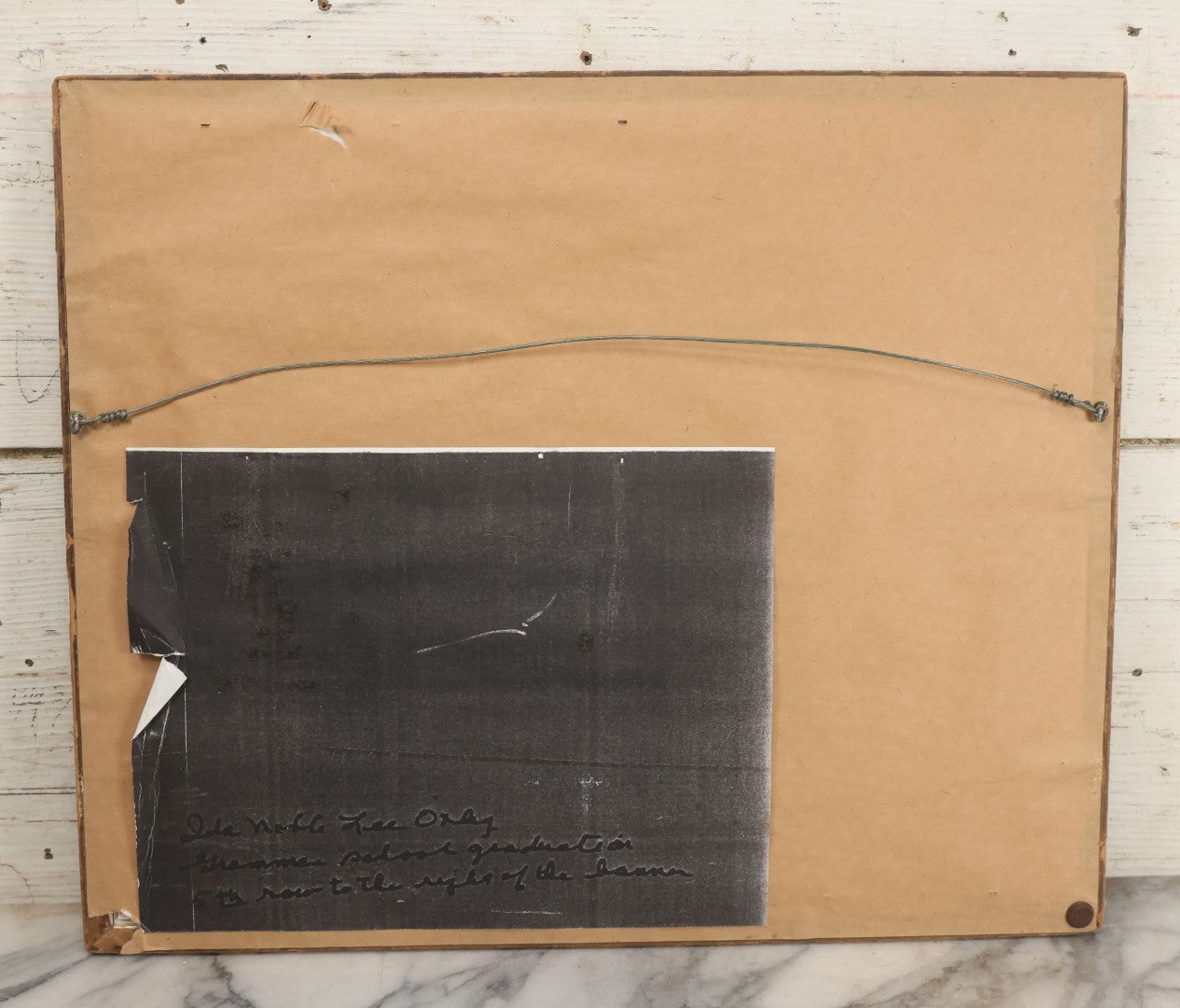 Lot 063 - Antique Boarded Photograph Of The Students And Staff Of The Messer Street Grammar School, Class Of 1893, Posing With Banner On School Steps, William Mills & Son, Photographers, Providence, Rhode Island, In Frame, 18-1/8" x 15-1/8"