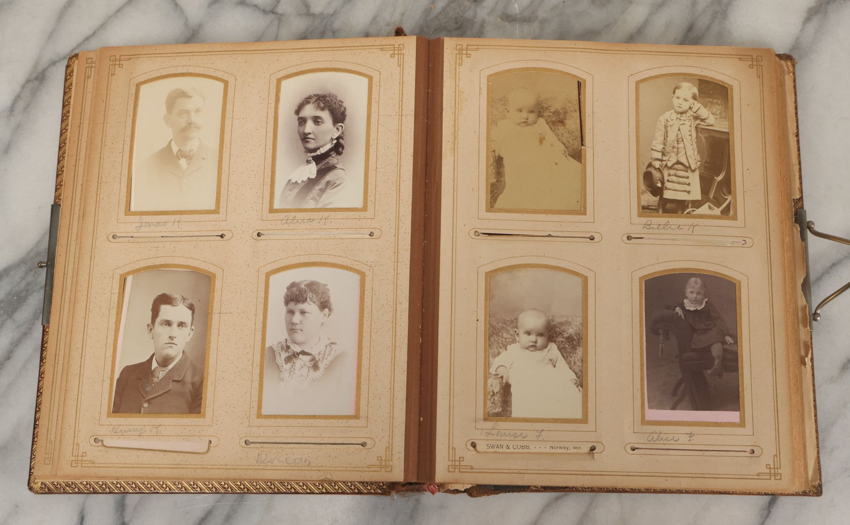Lot 066 - Antique Victorian Photo Album With 22 Cabinet Cards, 27 Carte De Visite C.D.V.s, And Ten Tintypes, Of The Knight Family And Others
