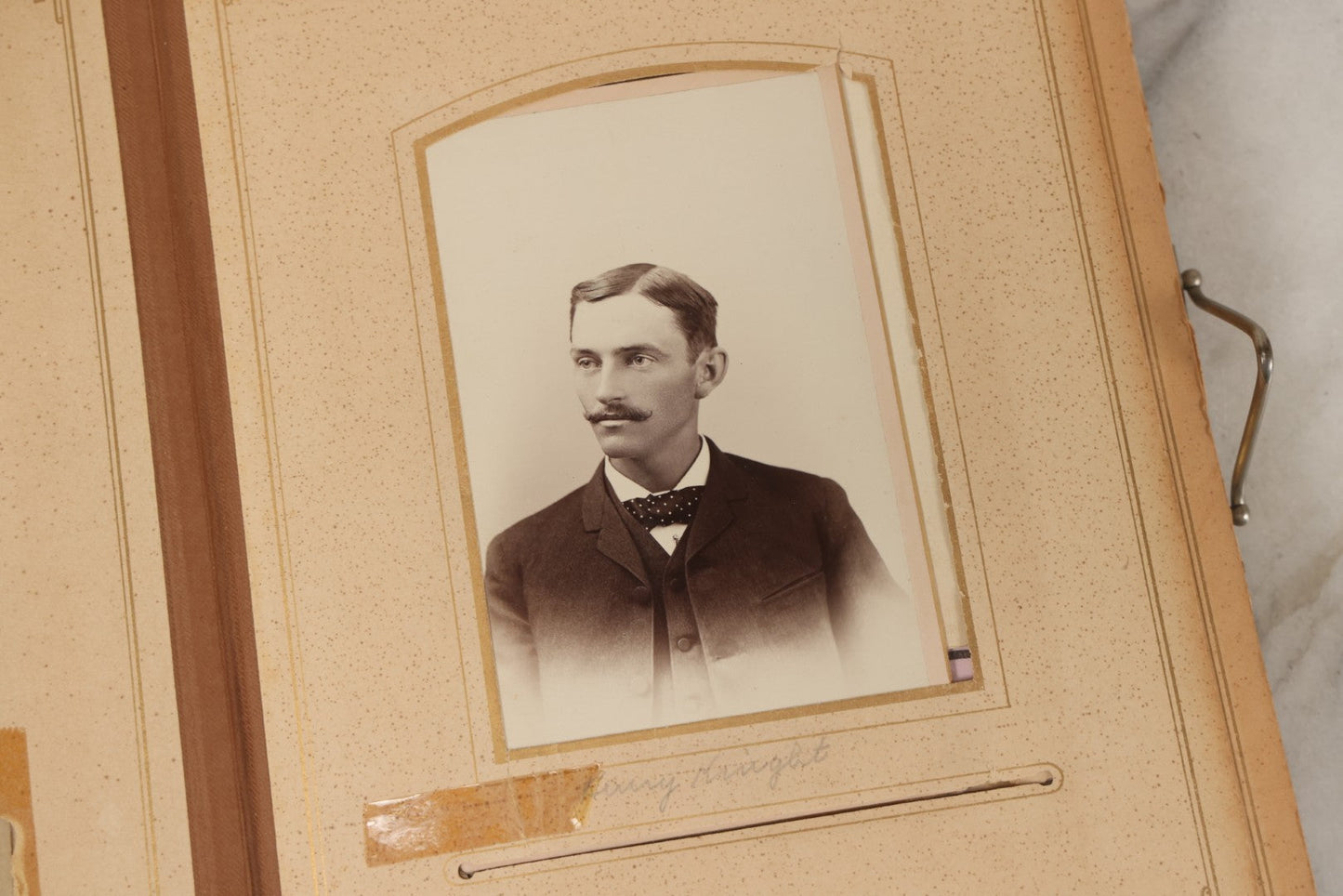 Lot 066 - Antique Victorian Photo Album With 22 Cabinet Cards, 27 Carte De Visite C.D.V.s, And Ten Tintypes, Of The Knight Family And Others