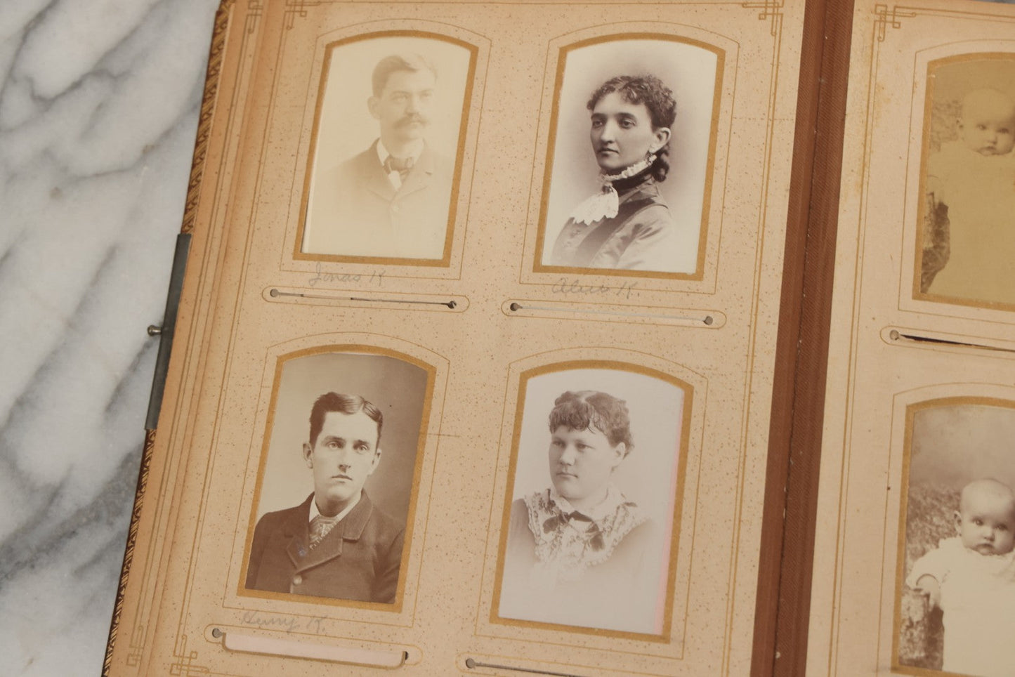 Lot 066 - Antique Victorian Photo Album With 22 Cabinet Cards, 27 Carte De Visite C.D.V.s, And Ten Tintypes, Of The Knight Family And Others