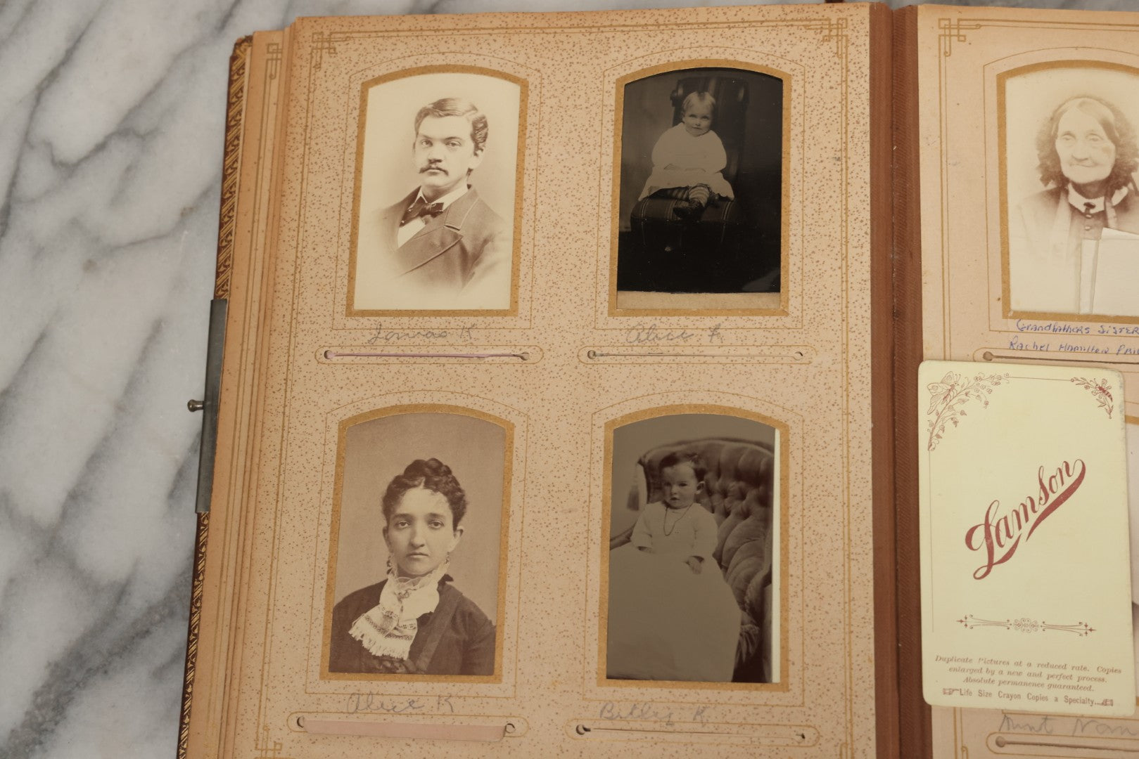 Lot 066 - Antique Victorian Photo Album With 22 Cabinet Cards, 27 Carte De Visite C.D.V.s, And Ten Tintypes, Of The Knight Family And Others