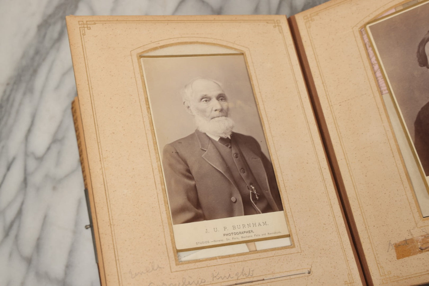 Lot 066 - Antique Victorian Photo Album With 22 Cabinet Cards, 27 Carte De Visite C.D.V.s, And Ten Tintypes, Of The Knight Family And Others