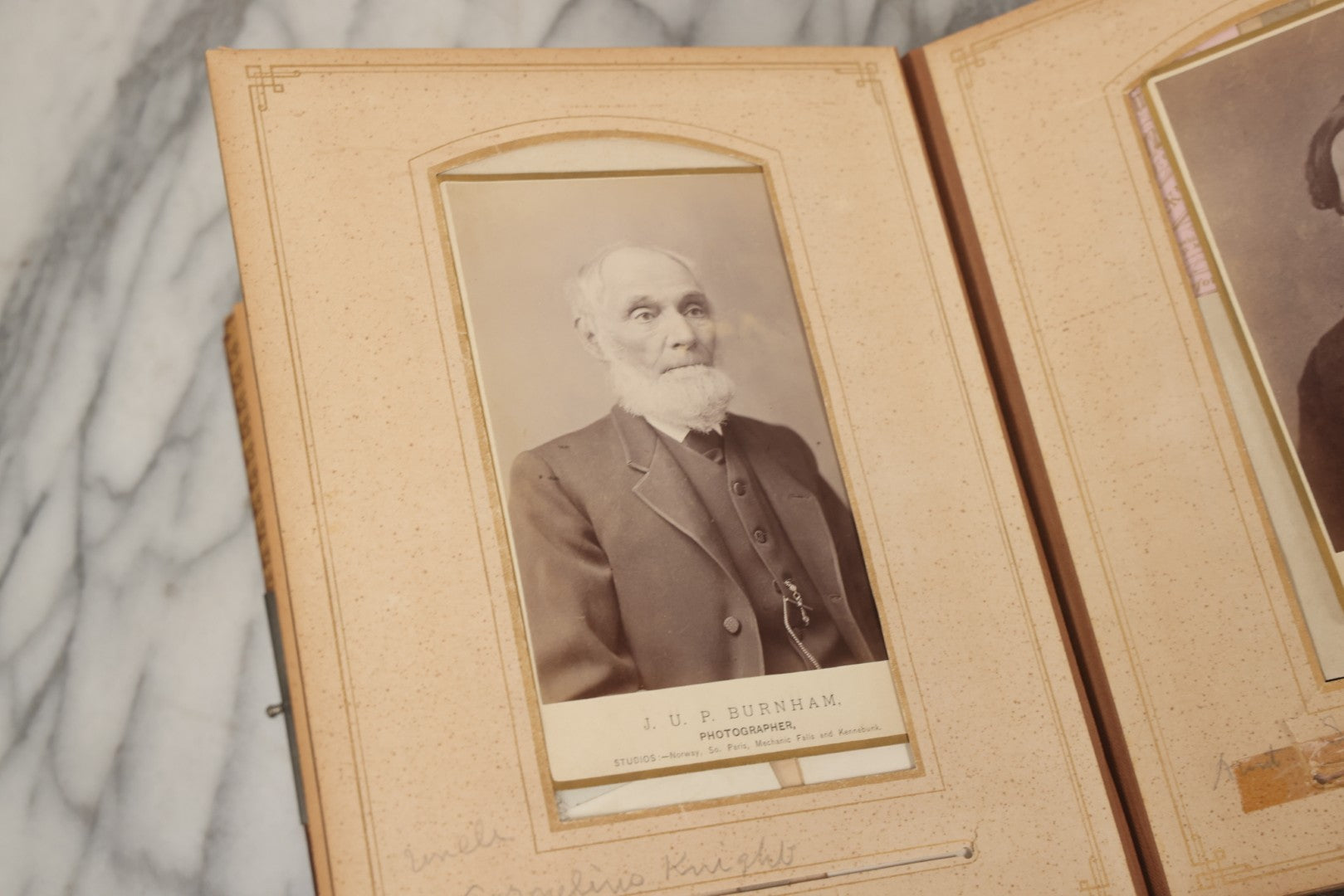 Lot 066 - Antique Victorian Photo Album With 22 Cabinet Cards, 27 Carte De Visite C.D.V.s, And Ten Tintypes, Of The Knight Family And Others