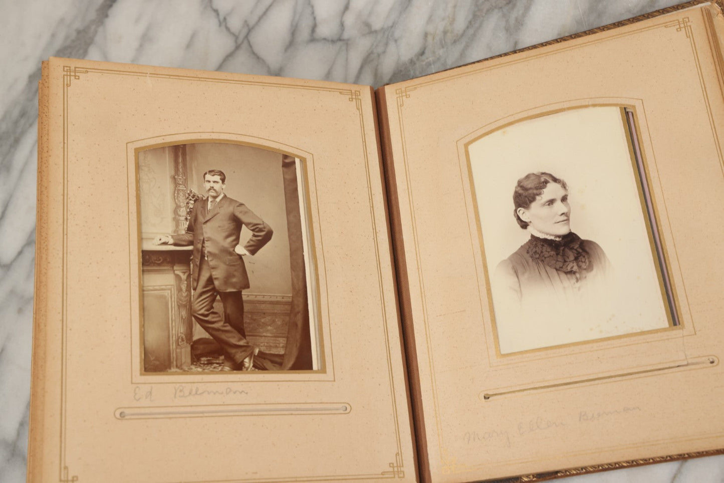 Lot 066 - Antique Victorian Photo Album With 22 Cabinet Cards, 27 Carte De Visite C.D.V.s, And Ten Tintypes, Of The Knight Family And Others