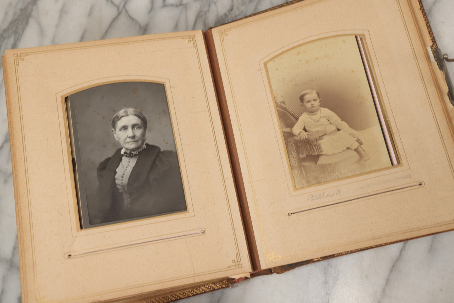 Lot 066 - Antique Victorian Photo Album With 22 Cabinet Cards, 27 Carte De Visite C.D.V.s, And Ten Tintypes, Of The Knight Family And Others