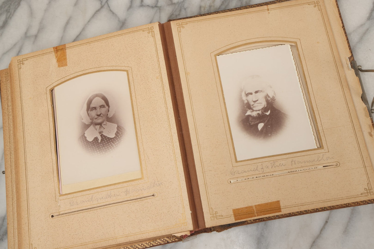 Lot 066 - Antique Victorian Photo Album With 22 Cabinet Cards, 27 Carte De Visite C.D.V.s, And Ten Tintypes, Of The Knight Family And Others