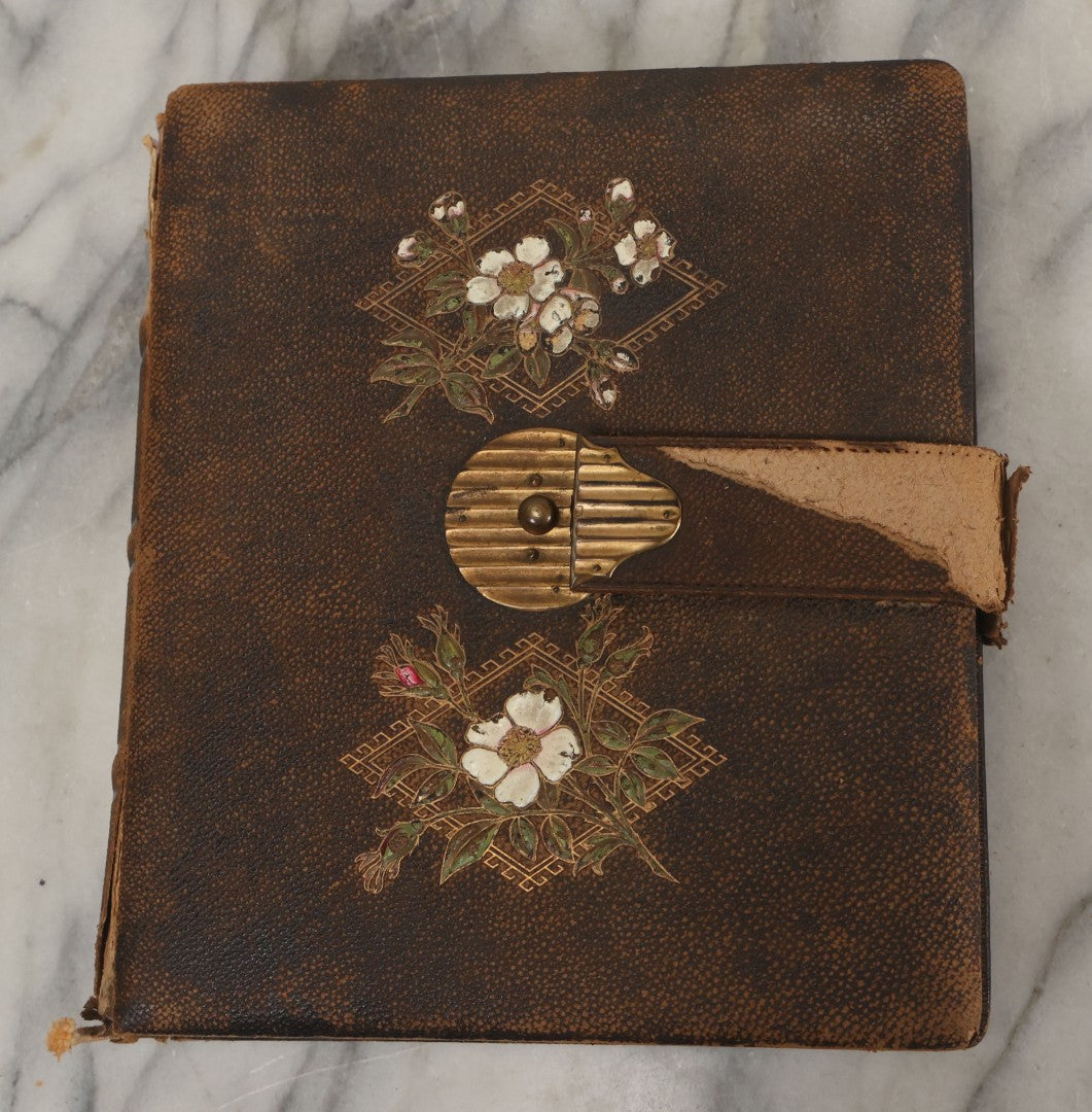 Lot 067 - Antique Victorian Cabinet Card Photo Album With Thirteen Cabinet Card Portrait Photographs Of The Seavey Family, Including Many Photos With Identification