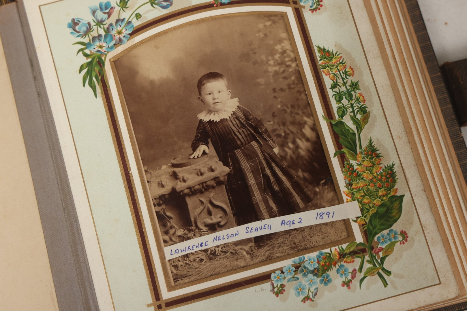 Lot 067 - Antique Victorian Cabinet Card Photo Album With Thirteen Cabinet Card Portrait Photographs Of The Seavey Family, Including Many Photos With Identification