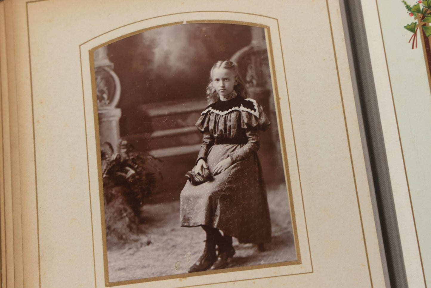 Lot 067 - Antique Victorian Cabinet Card Photo Album With Thirteen Cabinet Card Portrait Photographs Of The Seavey Family, Including Many Photos With Identification