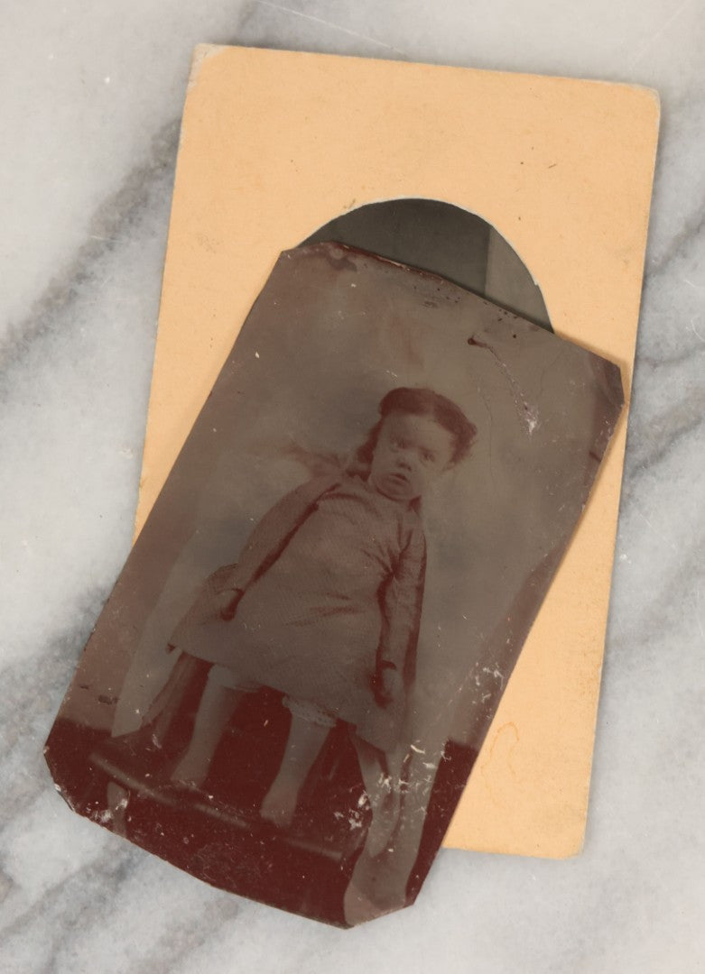 Lot 068 - Grouping Of Ten Antique Tintype Photographs Including Man In Sweater, Man With Well-Groomed Beard, And Strange Slouching Child