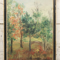 Lot 069 - Vintage Oil On Board Landscape Painting Of Fall Foliage And Trees, Artist Signed E. Stenstrom, Dated 1929, 11-1/4" x 15-1/8"