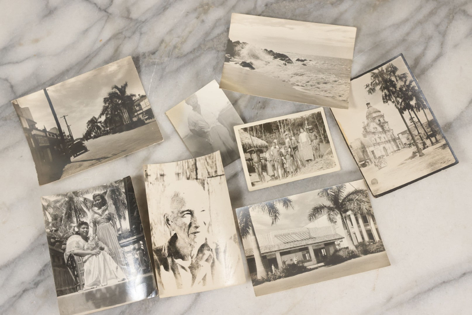 Lot 071 - Grouping Of 32 Vintage Black And White Photographs Of Indigenous Peoples Including Picture Of Man Performing Tribal Dance And Purported Headhunter Tribe Of New Guinea