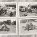 Lot 073 - Grouping Of Four Vintage Snapshot Photographs Of Men And Women Posing On Motorcycles