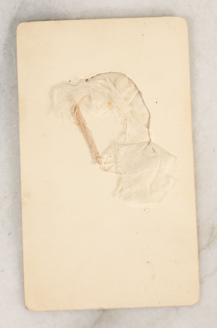 Lot 074 - Antique Carte De Visite C.D.V. Portrait Photograph Of Woman With Handmade Applied Folk Art Textile Bonnet Decoration, Burnham, Photographer, Norway, Maine